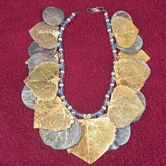 Gold and silver leaf necklace! - Picture 1 of 1